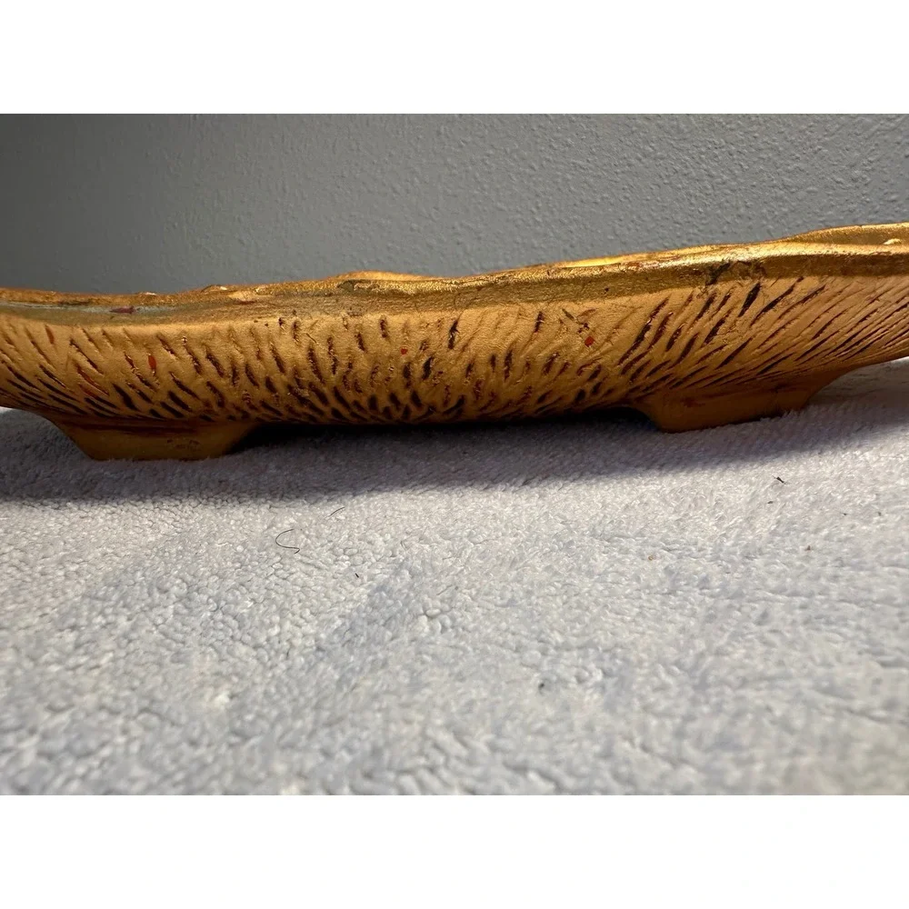 California originals  Leaf Dish Tray GoldAccent Decor Vintage‎ Homes ashtrayi